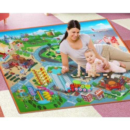 120*90cm Beautiful Traffic Route Map Crawling Mat Baby Game Pad City Road Carpets Play Mat For Children Toys Developing Puzzle