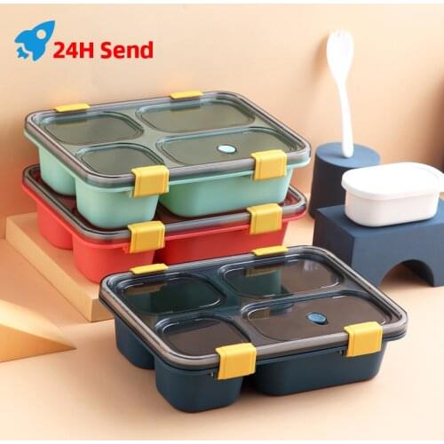 1300ml/850ml Healthy Plastic Lunch Box Snap Leak-Proof Microwave Dinnerware Bento Box Adults Kid Food Storage Container Lunchbox