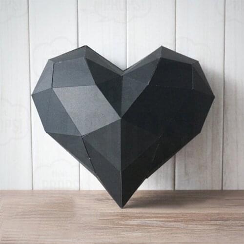 2pcs/lot 18cm DIY Home Decoration Cute Love Heart Paper Model Puzzle Toy Animal for Restaurants Educational Folding Model