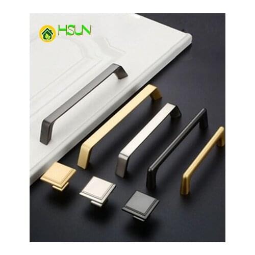 2Pcs New Cabinet Door Handle Modern Simple Lengthened North European American Type Wardrobe Cabinet Handle Golden Single Hole