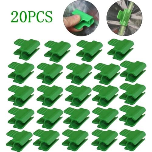 20pcs 11mm/16mm Pipe Clamps Greenhouse Clamp Clips Plant Stakes Snap Clamps Film Buckle Clamp Plastic Pipe Clamps for Garden