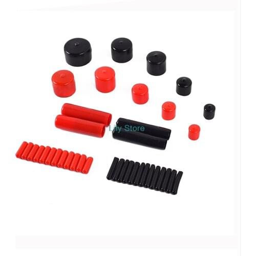 50PCS 1.3-10mm Inner Dia PVC Nuts Bolts Pipe Cable Slip Cap End Cover Fitting Red Black