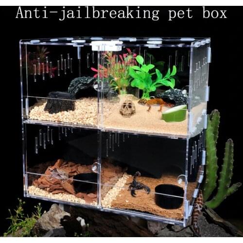 Acrylic Reptile Breeding Box Spider Lizard Scorpion Entis Acrylic Assembled Transparent Insect Breathable Terrarium