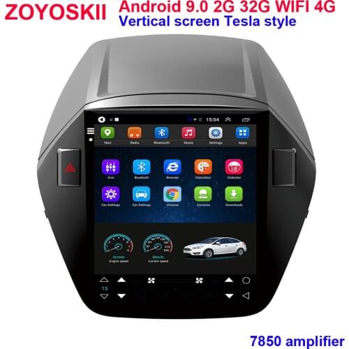 Android 10.4 inch vertical IPS screen car gps multimedia radio bluetooth navigation player for Hyundai Tucson IX35 2010-2015
