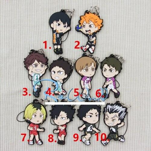 Haikyuu Anime keychain Oikawa Tooru Kozume Kenma Kuroo Tendo Satori Koutarou Hinata Rubber strap/mobile phone strap D194
