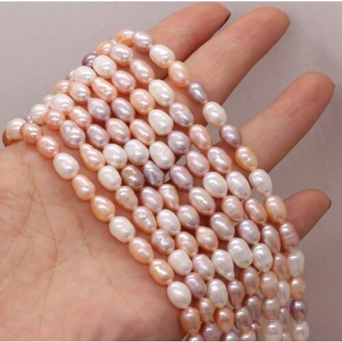 Fine 100% Natural Freshwater Pearl Beads Rice Shape Loose Beads For Jewelry Making Bracelet Necklace Earrings for Women Gifts