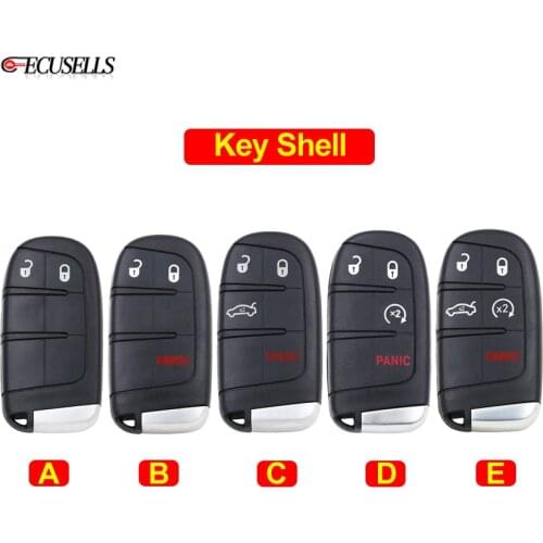 2/3/4/5 Button Remote Key Shell Case Smart Key Housing for Chrysler 300 for Dodge Challenger Charger Durango Journey for Jeep
