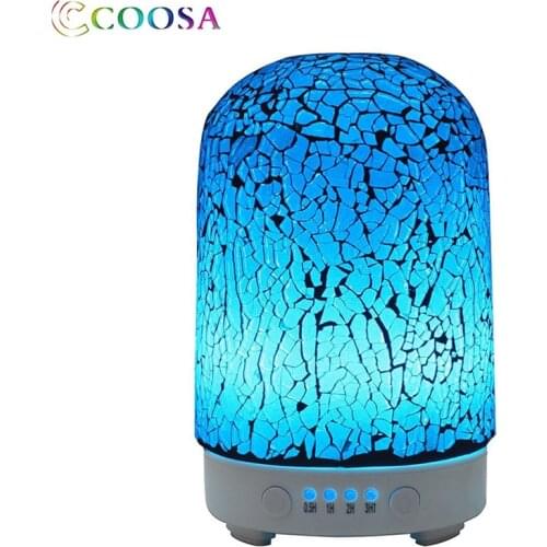 COOSA Emerald Broken Glass Ultrasonic Essential Oil Diffuser 100ml Air Humidifier Colorful Cool Mist Humidifier for Home Office