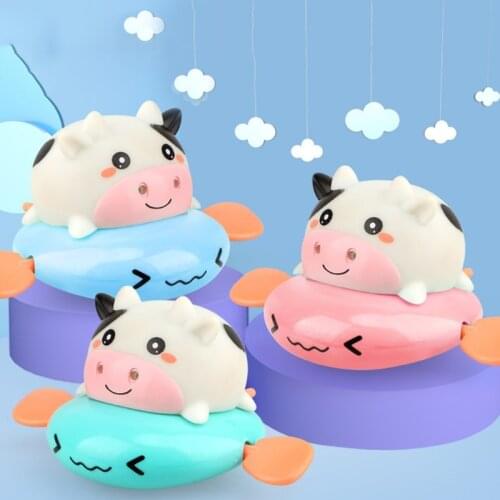 Bath Toy Baby Bath Educational Bathroom Playing Toys Swimming Toy Cow Touches Smoothly Bath Shower for Infant 0-3 Years