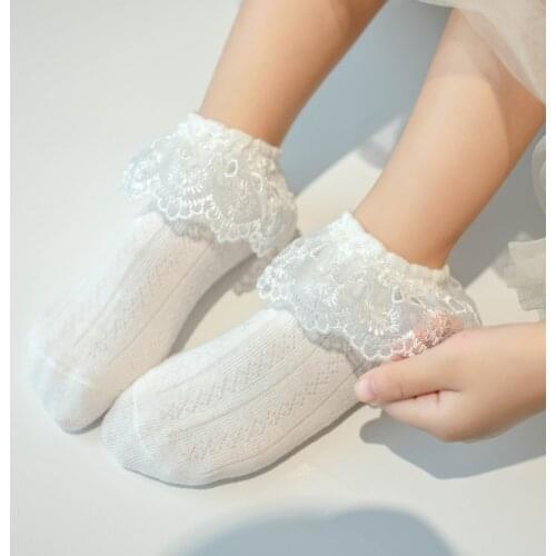 Kids Baby Socks for Girls Cotton Soft Comfortable Embroidery Lace Socks Children Embroidered Socks Girl