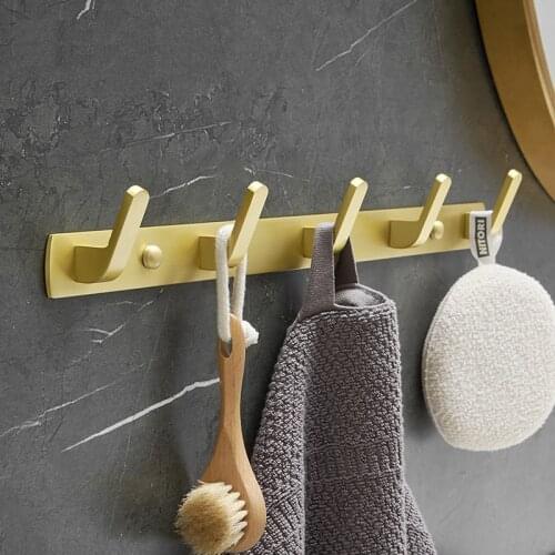 Home Clothes Hat Robe Coat Hanging Rack Hooks Aluminum Bedroom Bathroom Bag Towel Wall Hanger Hook Hardware With Screw Glue