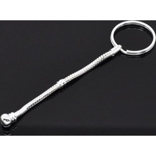 DoreenBeads Retail 5 PCs Silver color Key Chains&Key Rings Fit European Charm 10cm