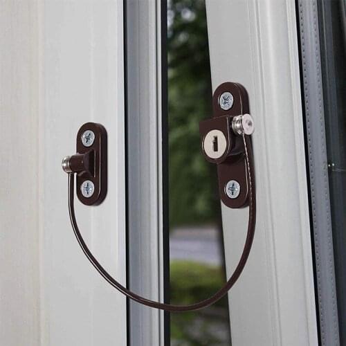 Adjustable Sliding Window Aluminum Stop Locks Security Door Frame With Keys Home Office Security Lock Window