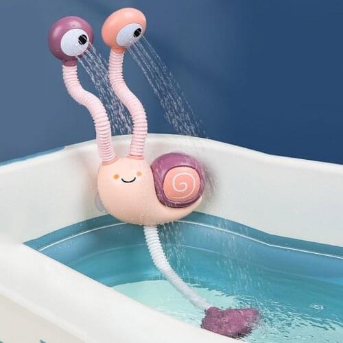 Electric Snail Pattern Water Spray Bath Toys For Kids Baby Bathroom Bathtub Faucet Shower Toys Strong Suction Cup Water Game