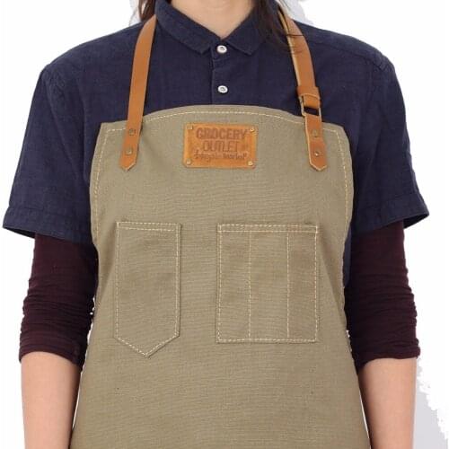Cafe Milk Tea Shop Canvas Apron Supermarket Paintings Artist Denim Aprons CustomLogo Print
