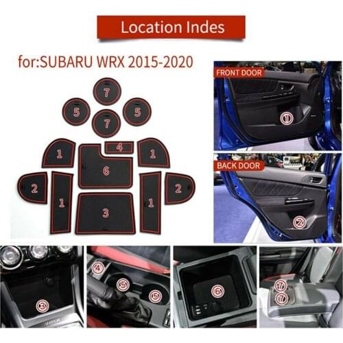 Car Gate Slot Mats Cups and Console Interior Accessories for Subaru WRX Sedan 2015-2020