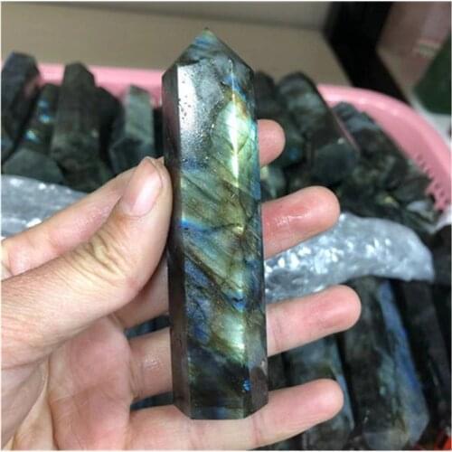 Labradorite Wand Point Natural Minerals Crystals For Home Decoration