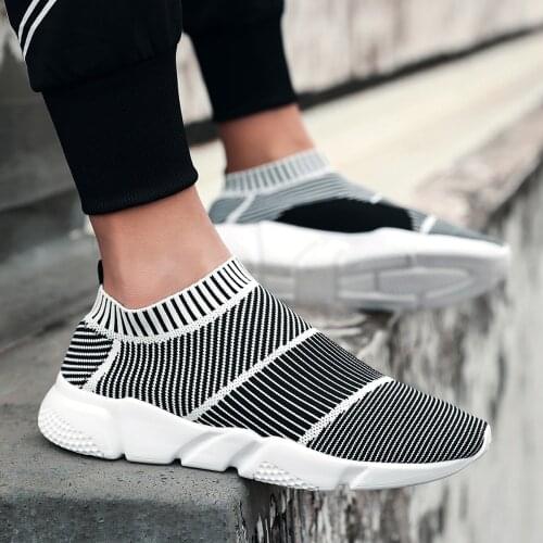Shoes Men Casual Flat Sneakers Brand Breathable Fashion Mesh Man Trainers Shoes Outdoor Trend Lightweight Non-slip Walking Shoes