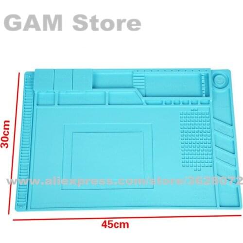 45x30cm Magnetic Heat resistant Heat Gun Pad BGA Soldering Station Insulation Silicone Desk Mat Repair Tool Maintenance Platform