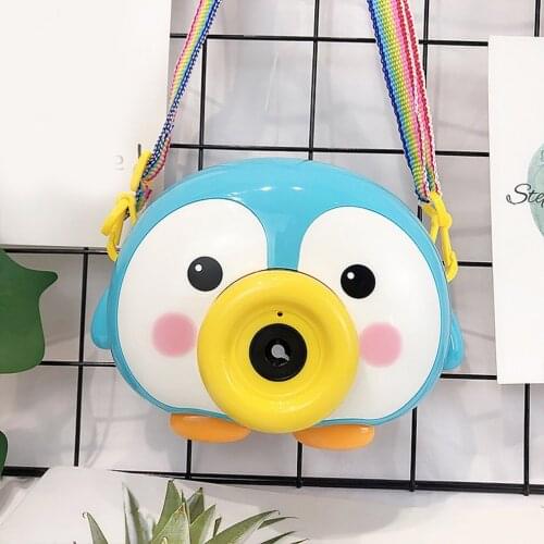 Little Penguin Duck Electric Bubble Machine Automatic Bubble Camera Children Soap Bubbles Blower Electric Music Light Toy