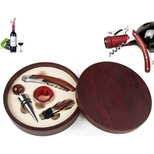 Wine Opener Set Professional Corkscrew Wine Pourer Stainless Steel Utensils Knife Kitchen Accessories Suitable Bar Gift Box