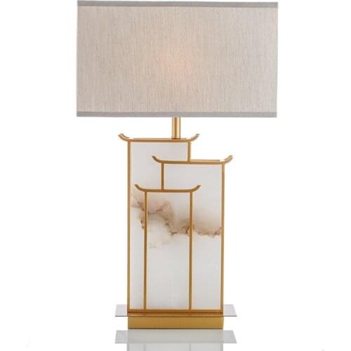 Post Metal Desk Lamp Designer Fund Model Tenant Hall Lamp New Chinese Style Continuous System Luxurious Cloud Stone Table Lamp