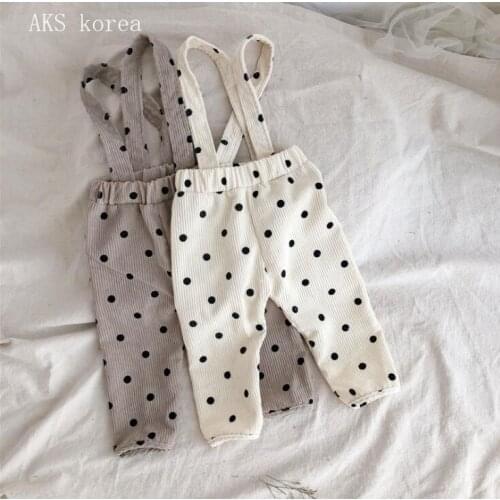 2020 new wholesale babys girls dots overalls winter cotton fashion babys pants 6-24 month YT472