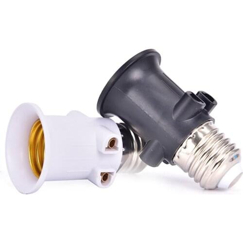 1PC PBT Fireproof 100-240V 4A EU Plug Connector E27 Light Socket Bulb Adapter Lamp Holder Base Socket Conversion Black/White