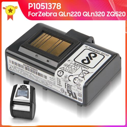 Genuine Replacement Battery P1023901 P1051378 for Zebra QLn220 QLn320 QLn220HC ZQ520 P110m 2450mAh 8.4V