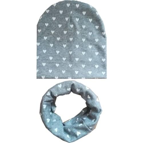 2019 Autumn Winter Crochet Children Hat Scarf Set Kids Skullies Beanies Cotton Children Collar Cap Scarf Baby Cap Child Cap Set