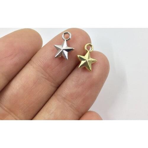 Eruifa 20pcs 8mm Nice Star Zinc Alloy necklace,earring bracelet jewelry DIY handmade 2 colors