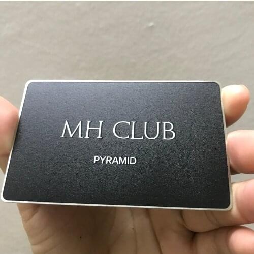 Custom electroplate frost black metal business card VIP card