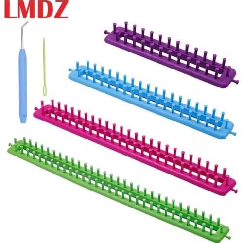 LMDZ 4 Sizes Rectangle knitting Loom DIY Scarf Shawl Hat Socks Blanket Knitter Long Looms Plastic Weaving Yarn knitting Tools