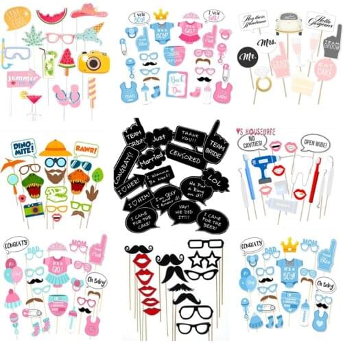 Photo Booth Props Wedding DIY Decorations Photobooth props baby bridal shower Wedding Party Decoration photo booth Props Kit