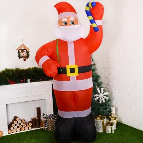 Christmas Decoration Inflatable Model 2.4m Large Santa Claus Inflatable Model Candy Cane Indoor Decor Christmas Outdoor Decor