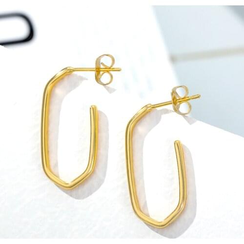 New Fashion Simple Geometric Stud Earrings for Women Girls Stainless Steel Stud Earrings Jewelry Accessories Halloween Gifts