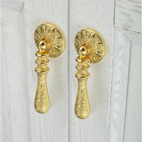 Modern simple fashion gold drop ring cupboard tv caninet knob pull retro style bronze antique copper drawer dresser handle