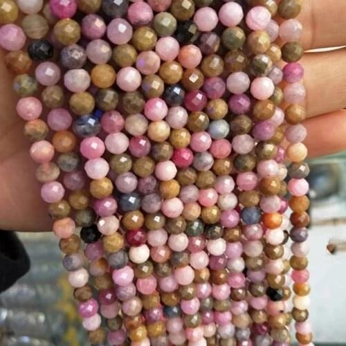 LOOSE BEADS red Rubyr/blue Sapphire round faceted 6-8mm Wholesale for DIY jewelry Necklace 36cm