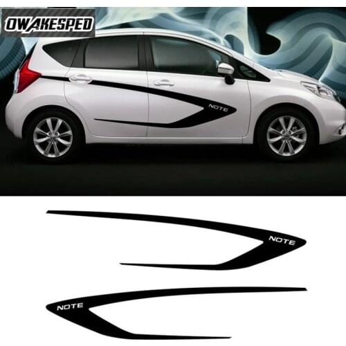 Vinyl Decals Racing Sport Stripes For Nissan Note NISMO S POWER 2014-2017 Car Styling Door Side Sticker Auto Body Decor