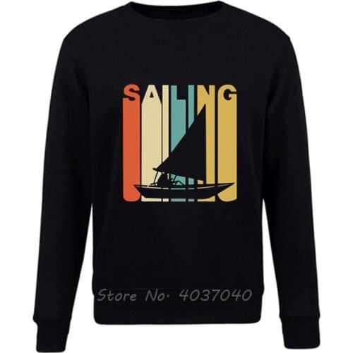 Vintage Retro 1970S Style Sailing Sail Boat Hoodie Hip Hop Fashion Men Pullovers Sweatshirt Harajuku Streetwear