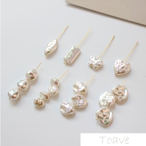 Pearl imitation effect of horseshoe shellfish special pearl diamond rectangular peach heart DIY ear bracelet necklace material