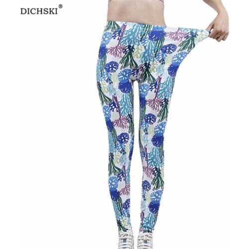 DICHSKI Hollow Floral Print Leggings Women High Waist Patchwork Fitness Pants Push Up Breathable Skinny Gym Ankle-Length Bottom