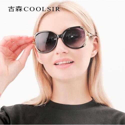 Womens diamond-studded glasses, fashion metal polarized sunglasses 8817