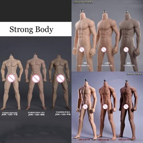 JOK-11C 1/6 Scale Muscle Male Super Flexible Seamless Body Metal Skeleton With Detachable Foot For 1/6 Man Head