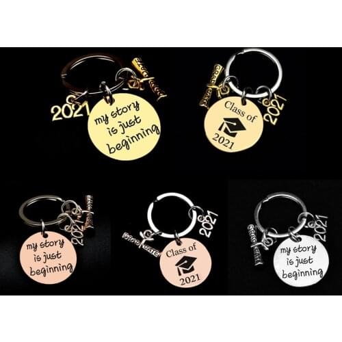 1Pcs Graduation Stainless Steel Letter Keychain Behind You of All Your Memories Pendant Jewery Gifts