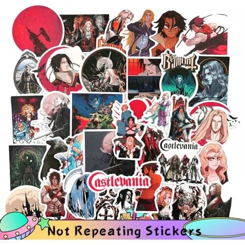 10/50pcs Game Castlevania Vampire Wars Stickers PVC Graffiti Stickers Skateboard Suitcase Luggage Guitar Laptop For Kids Toys