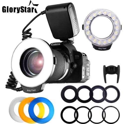 18pcs SMD LED Macro Ring Flash Light for Pentax Canon Nikon Sony Olympus Panasonic Speedlite LCD Display CRI 90 RF-600D 600D