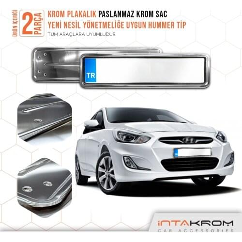 For Hyundai Accent Chrome Plates Of Hummer type 2 PCs Chrome Styling Accessories Car Track Modified Designed Stainless steel