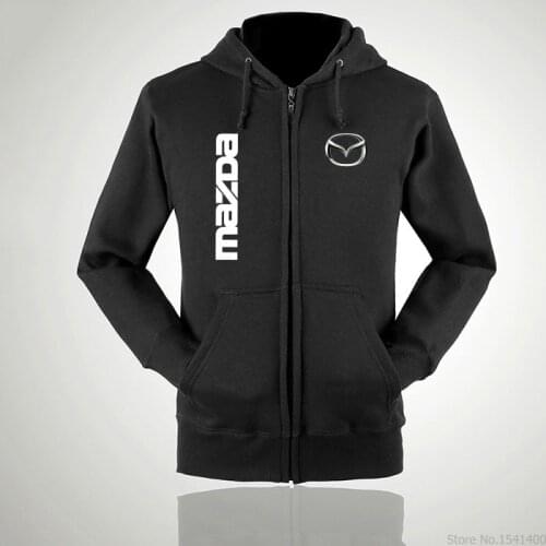 2018 Autumn Winter Fashion Zipper Hooded Mazda Sweatshirt Casual Outerwear for male Female coats