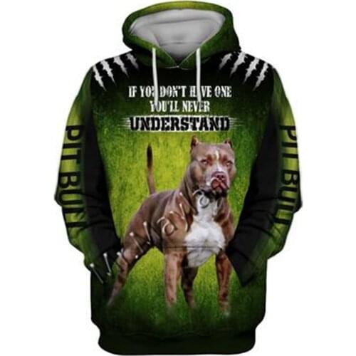 2021 Fashion Animal Pit Bull 3D Printed Hoodie Men Women Casual Pet Dog Designs Hooded Oversized Hooded Coat Drop Shipping WQ-90